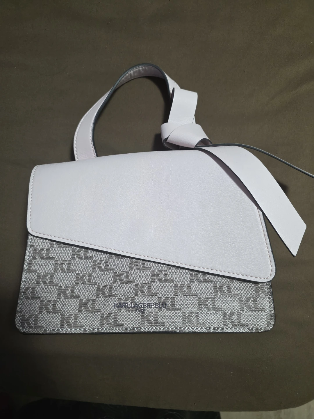 Karl Lagerfeld Pink & Grey Logo Shoulder Bag