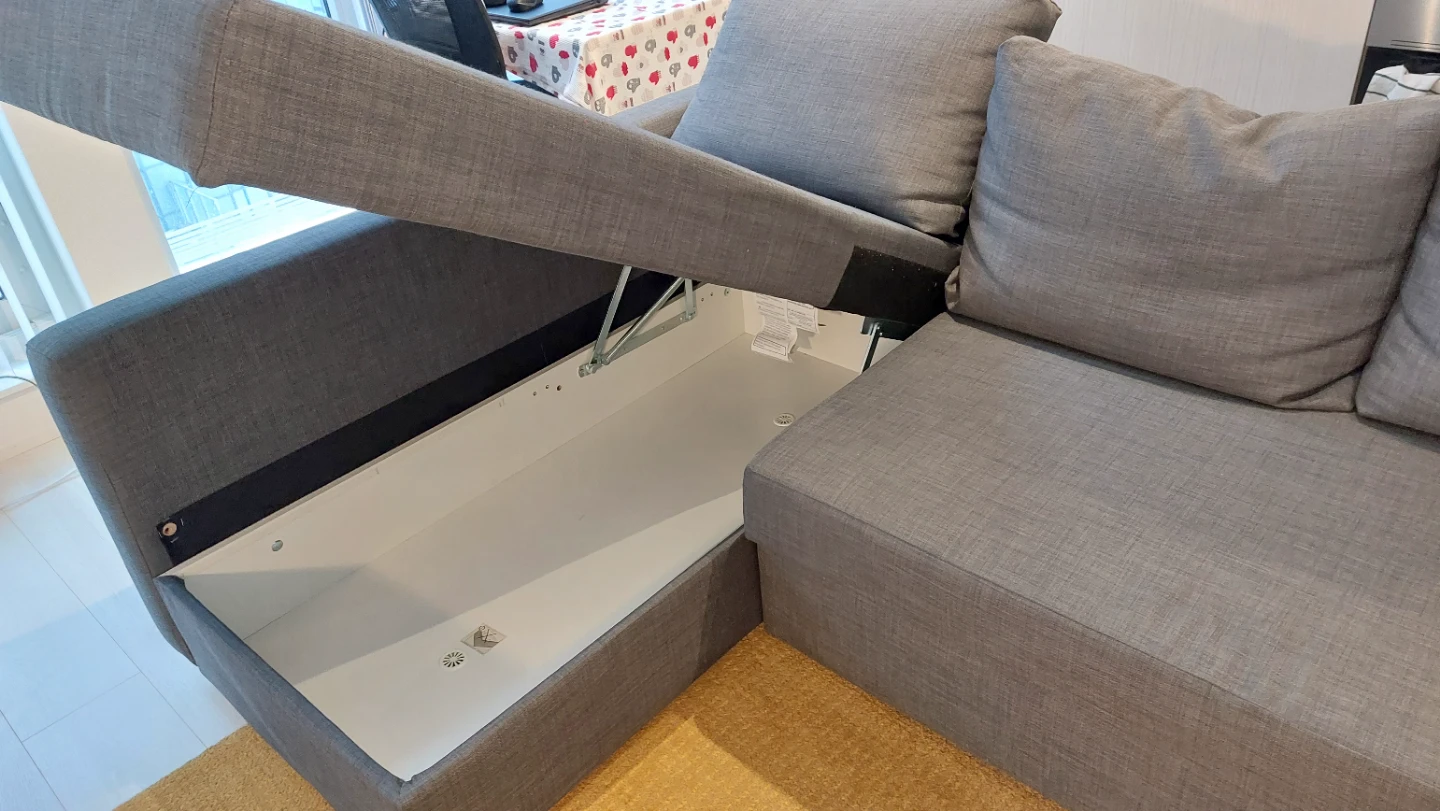 Grey Sectional Sofa-Bed with Storage - photo 5