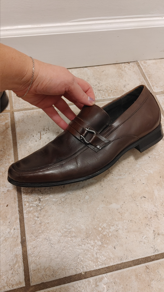 Men's Brown Leather Shoes Size 9 - photo 3