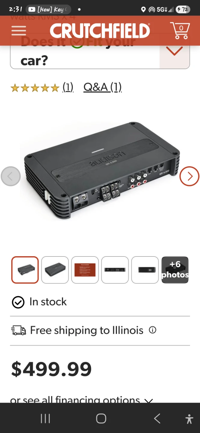 Audison SR 4.500 SR 4-channel car amplifier