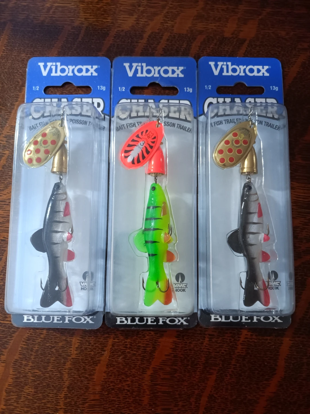 Blue Fox Vibrax "Chaser" Spinner Fishing Lures - 3 Pack