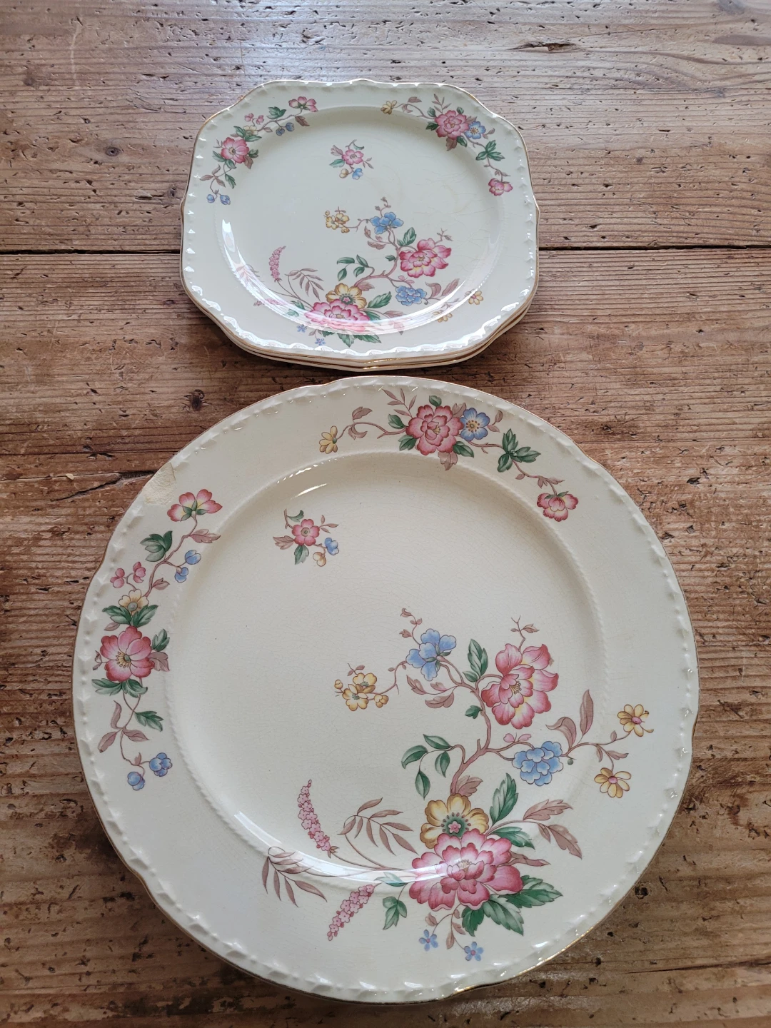 Crooksville China Co. Floral Plates Set