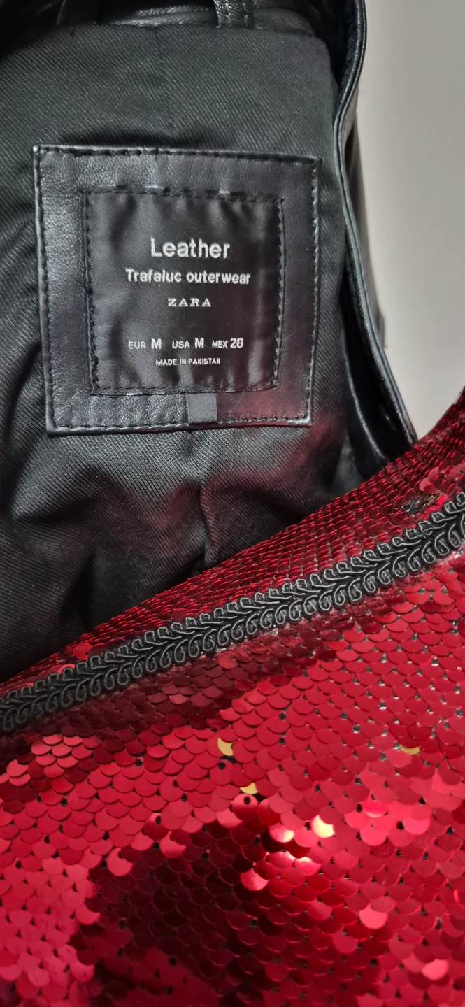 ZARA Black Leather Moto Jacket - photo 4