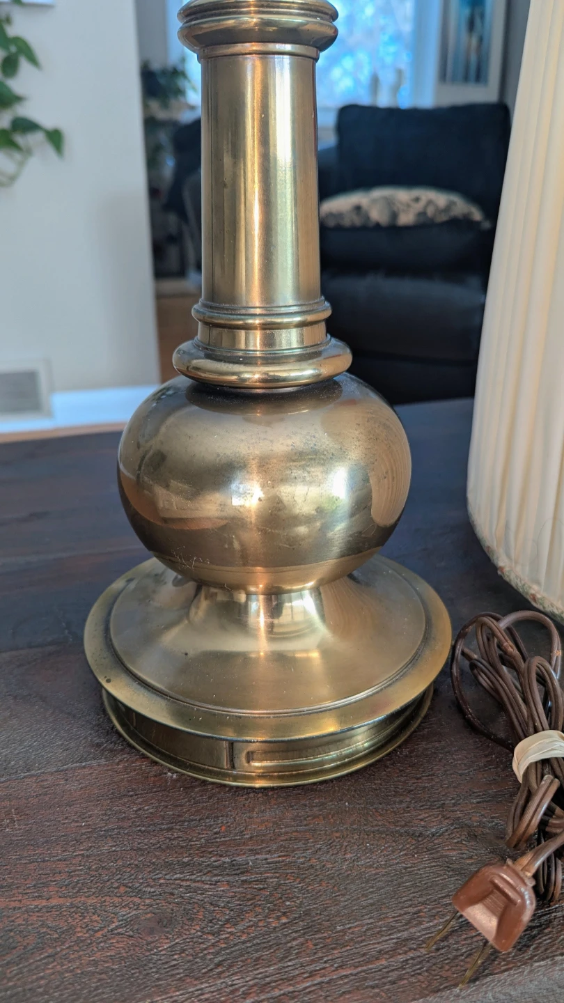 1950's Stiffel Brass Lamp & Original Shade - photo 5