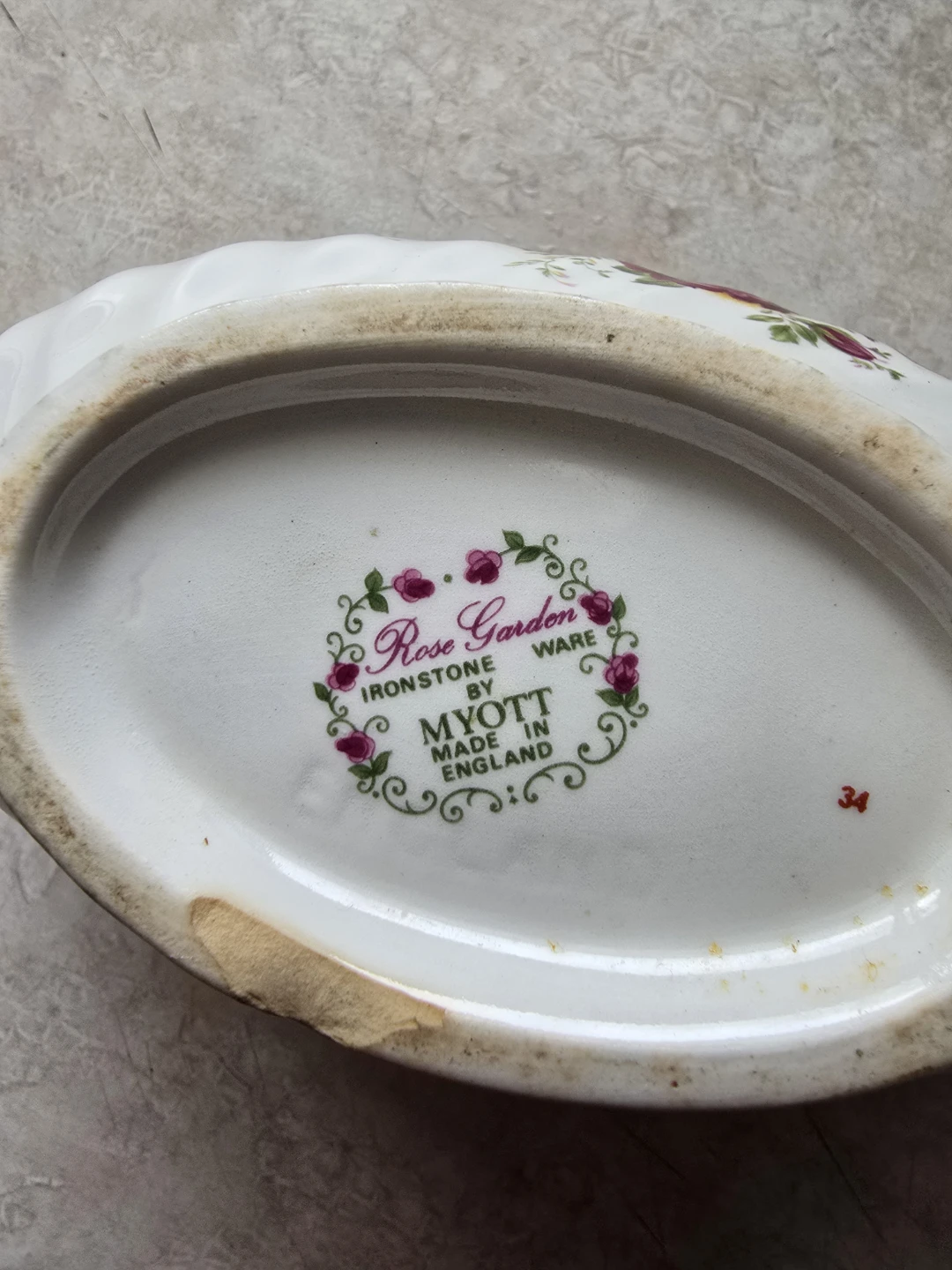 Myott Rose Garden Ironstone Gravy Boat with Underplate - photo 3