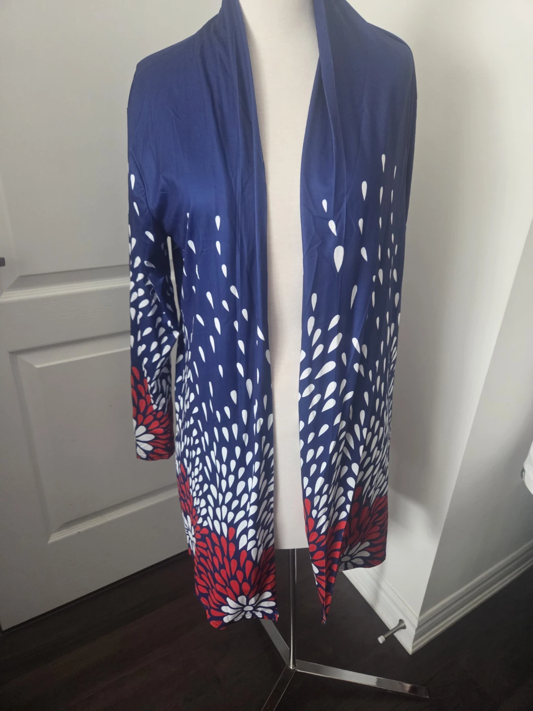 Women's Blue Floral Cardigan