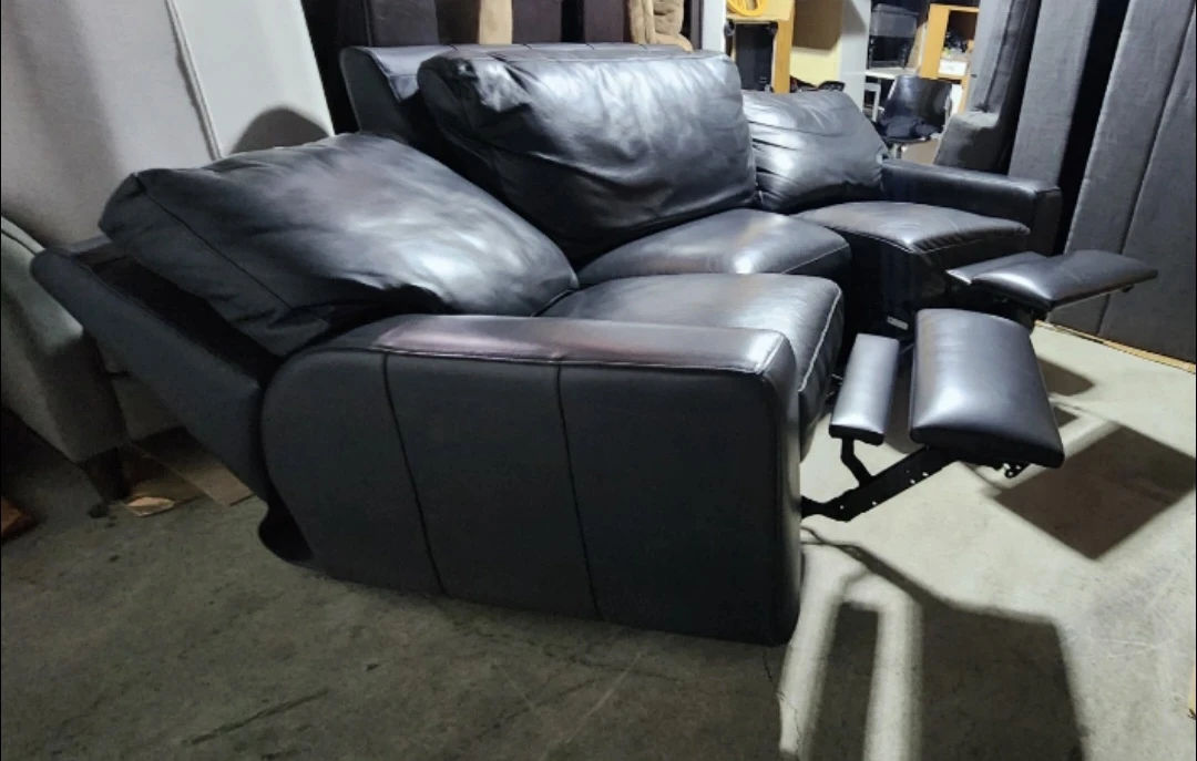 Power Leather Recliner 3 Seater Sofa