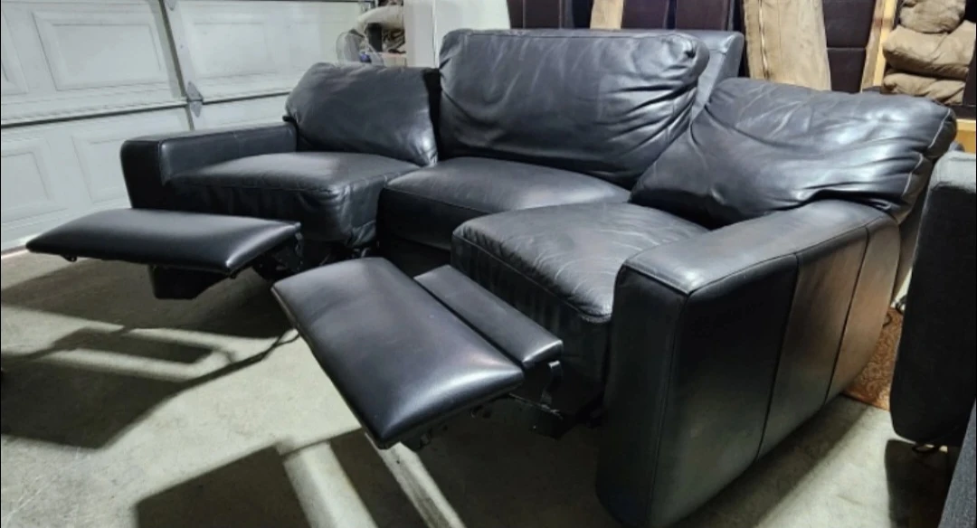 Power Leather Recliner 3 Seater Sofa - photo 2