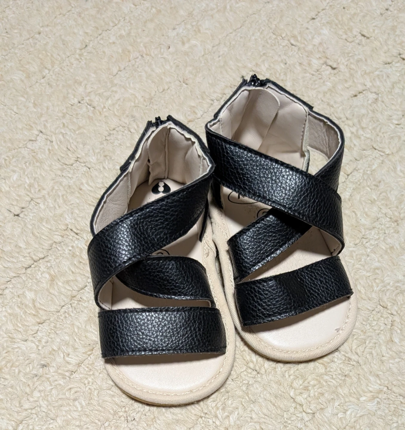 Black Baby Sandals Size 3 - photo 2