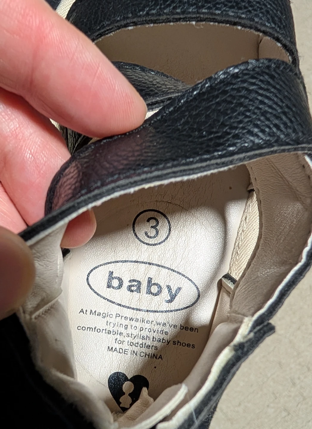 Black Baby Sandals Size 3 - photo 3