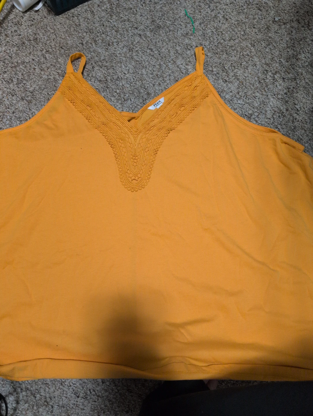Penn Women's Orange Lace Trim Cami Tank Top🏆