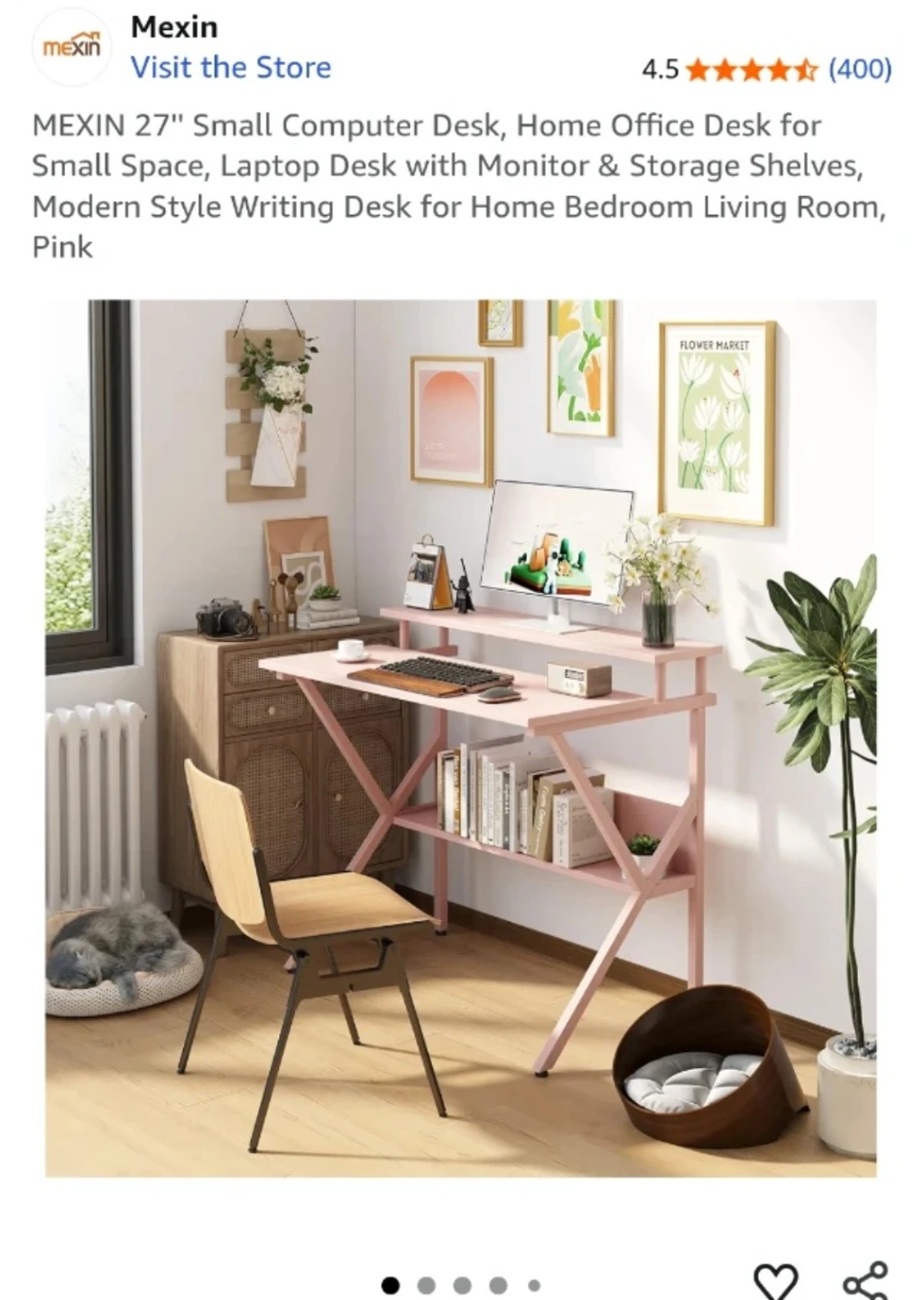 Pink Desk and pink chair set - photo 5