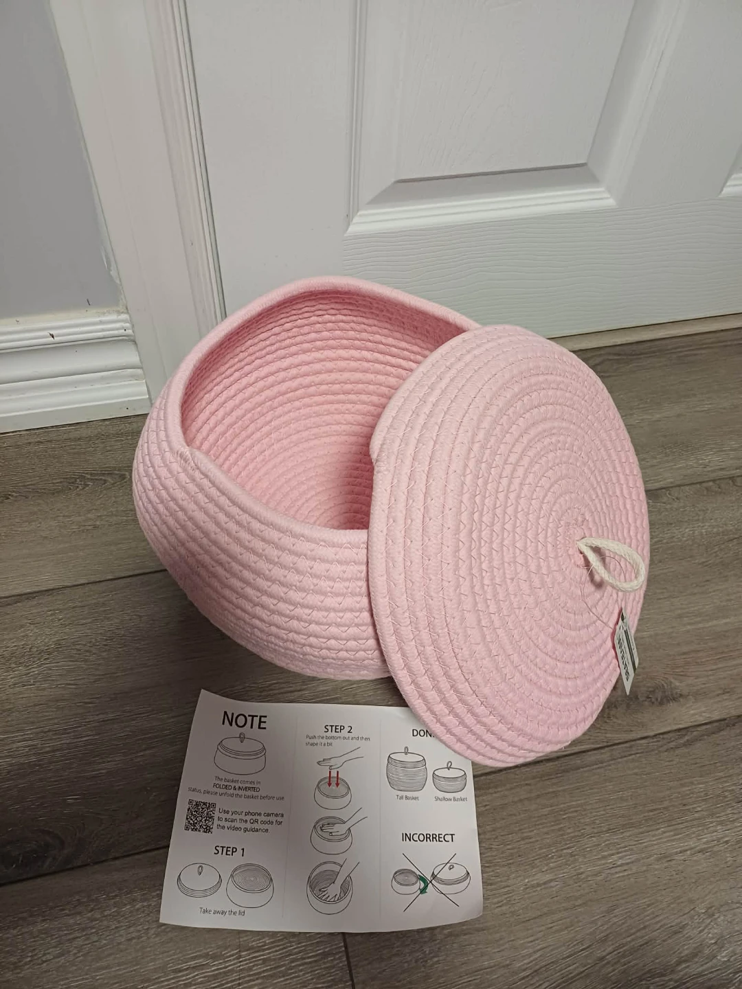 SEATEAM Rope Storage Basket with Lid - Pink - photo 4