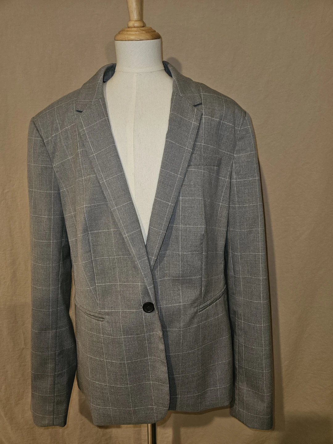 Banana Republic Women's Grey Plaid Blazer Size 12