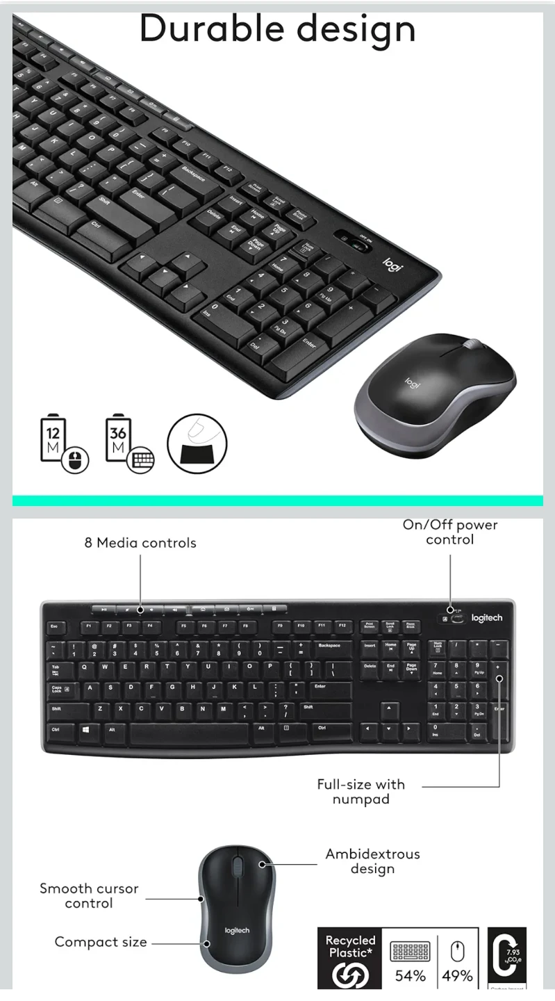 Logitech Wireless Keyboard and Mouse Combo MK270 - photo 4