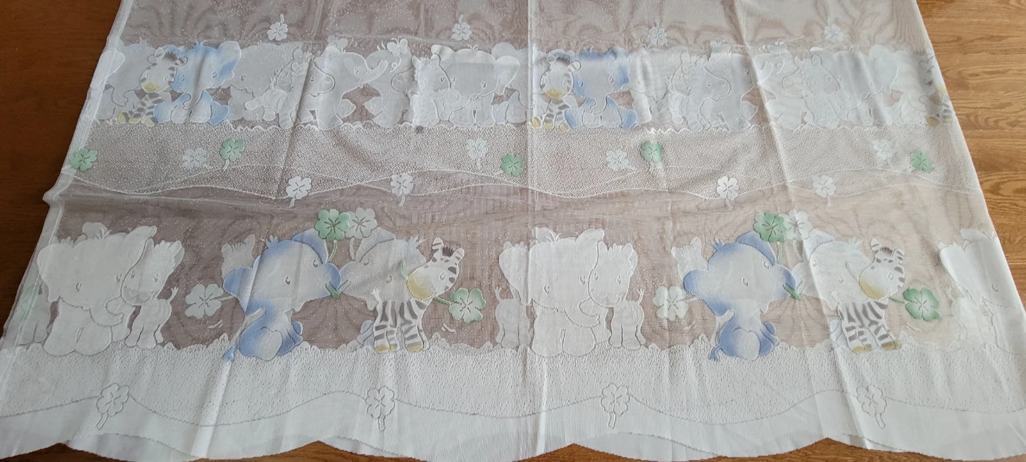 🏆 Sheer Curtain with Cartoon Animals - White - photo 2