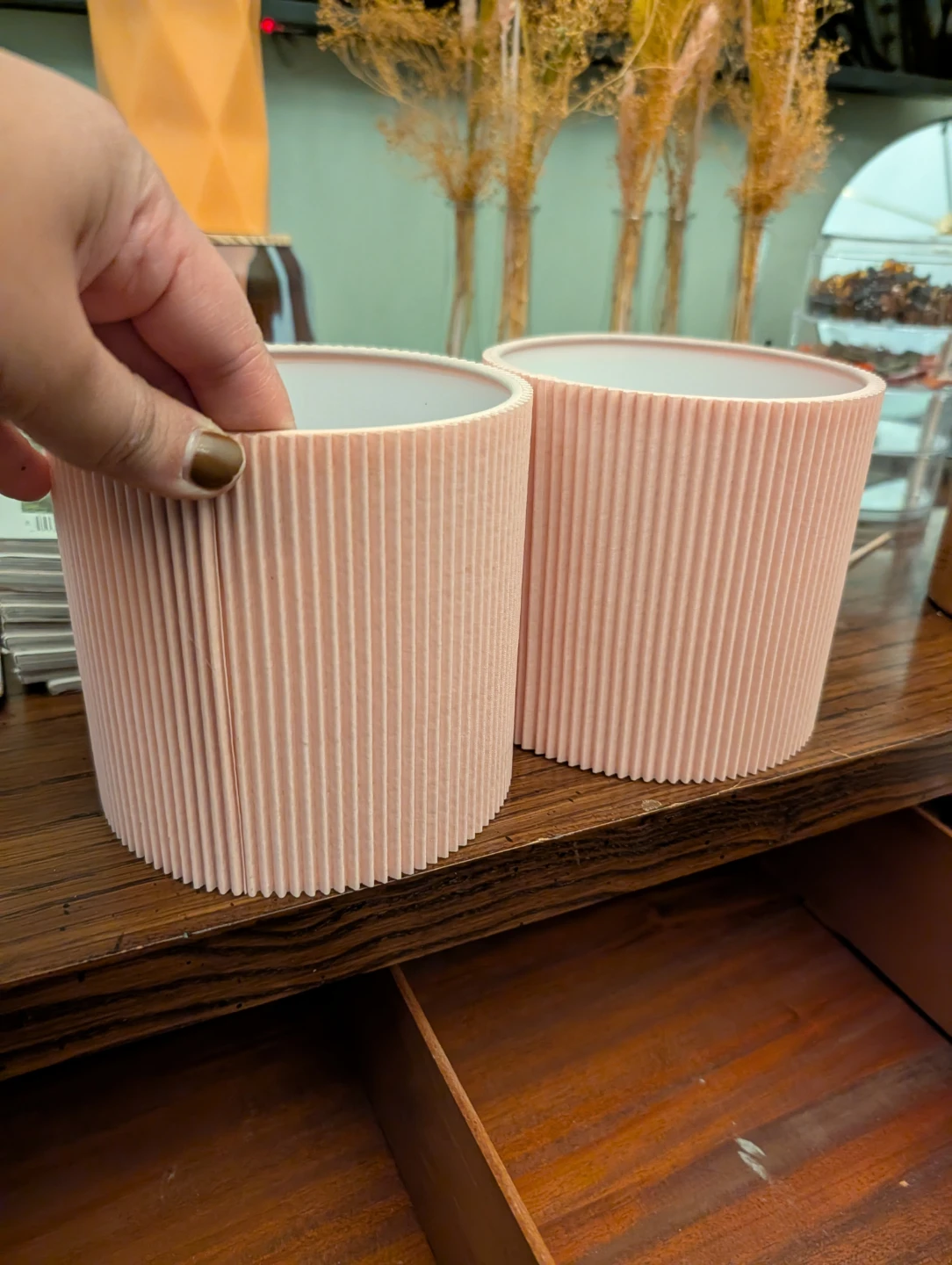 Pink Pleated Lamp Shade (Set of 2)