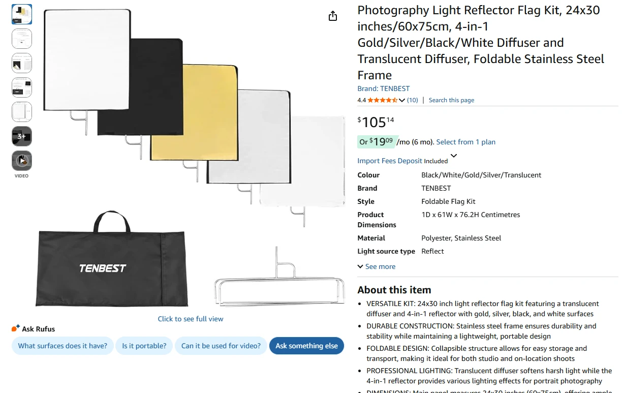 Photography Light Reflector Flag Kit BNIB - photo 2