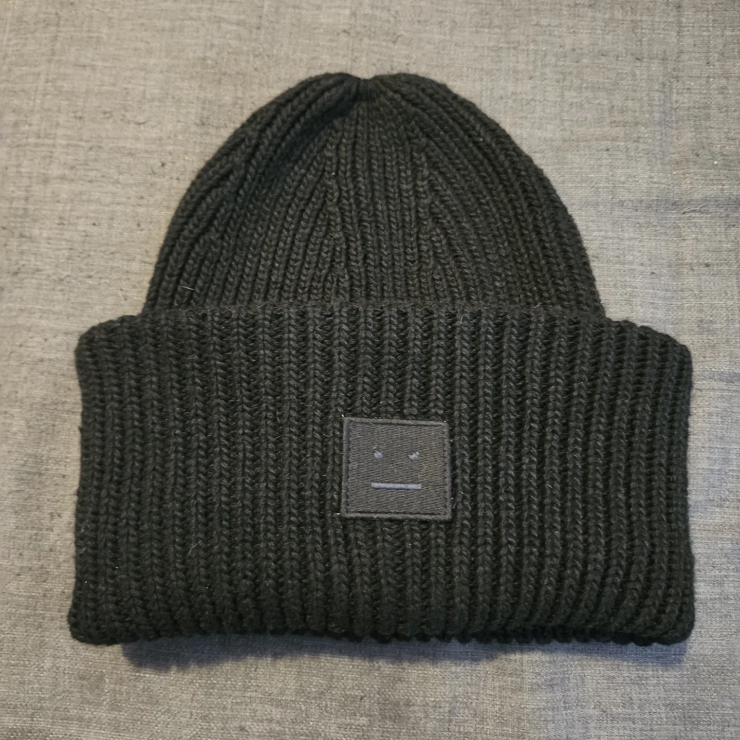 Acne Studios Black Ribbed Beanie