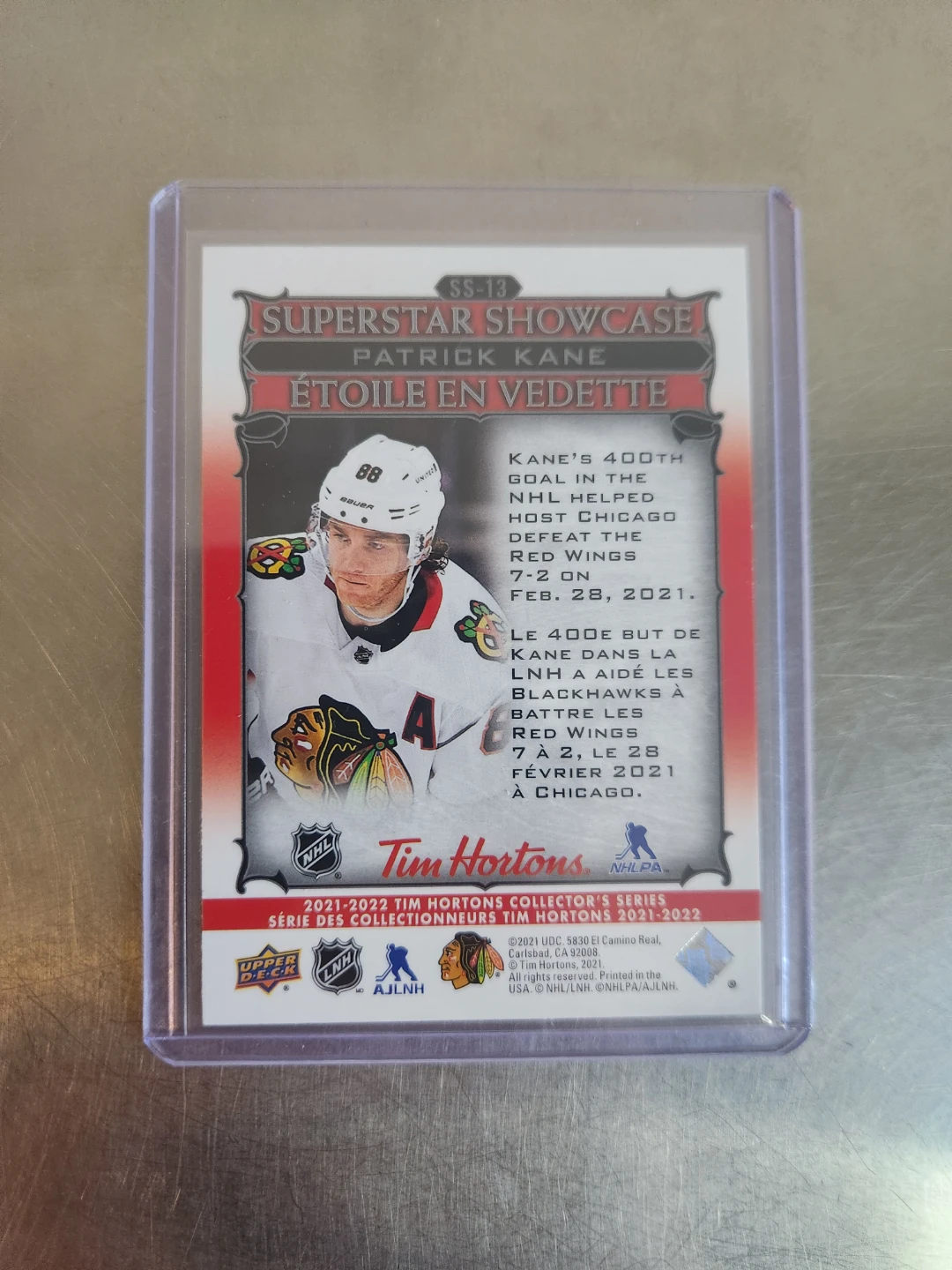 Patrick Kane 2021-22 Tim Hortons Collector Series Card - photo 2