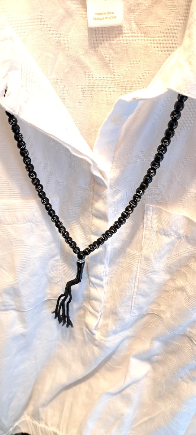 Black prayer beads with Arabic calligraphy - photo 2