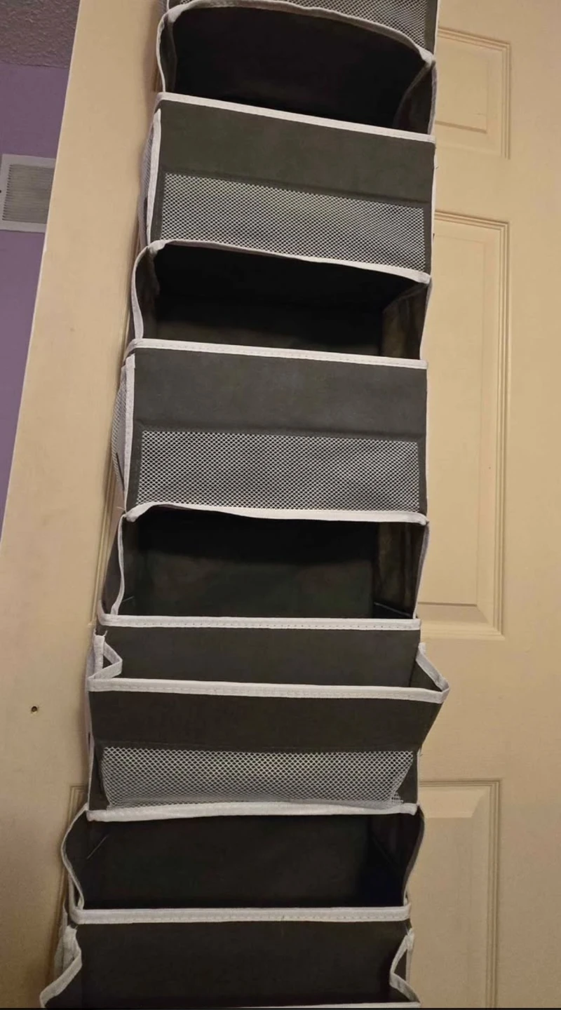 Grey Fabric Over-the-Door Organizer with Pockets - photo 2