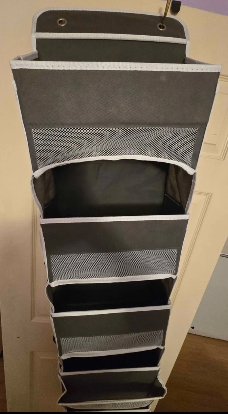 Grey Fabric Over-the-Door Organizer with Pockets - photo 3