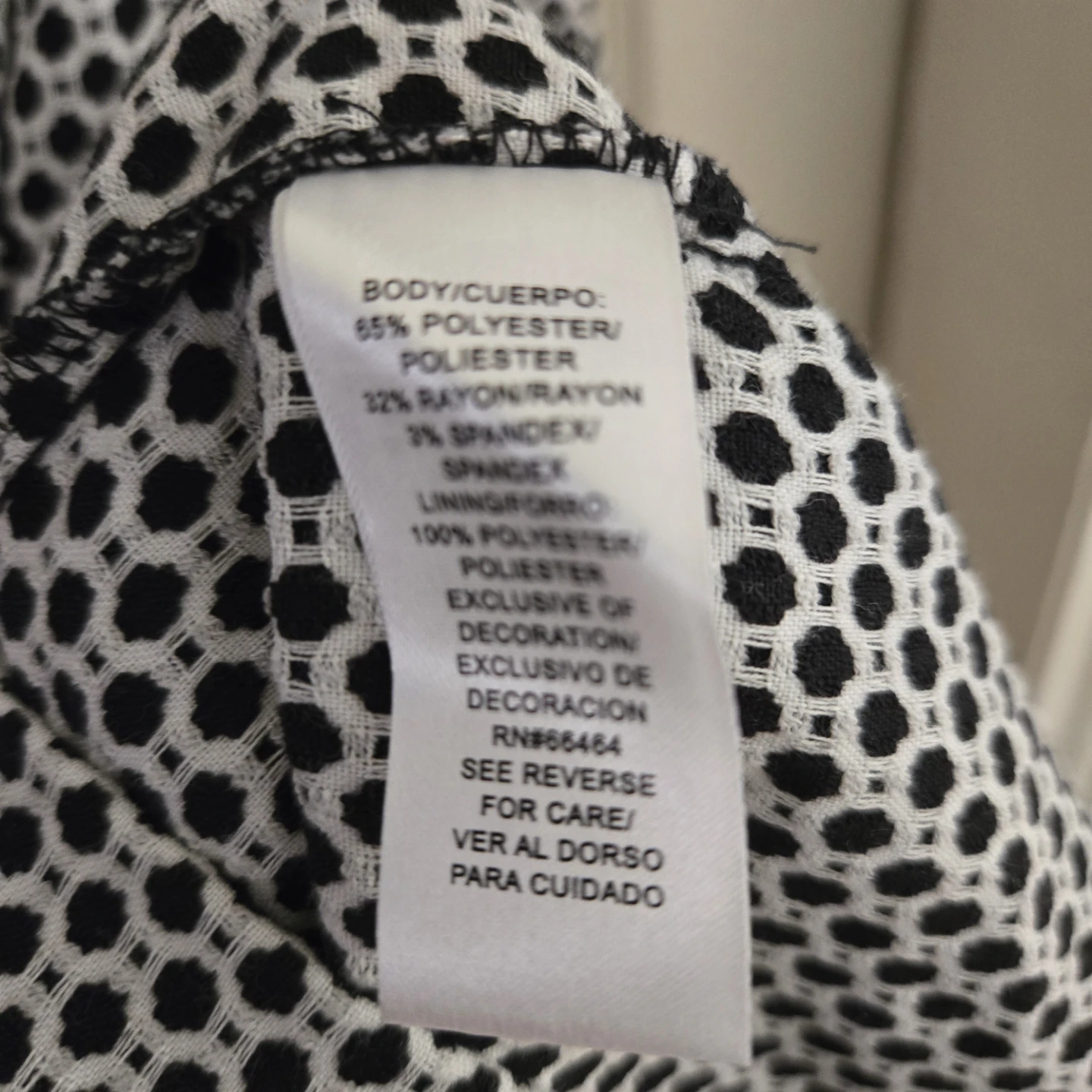 Sandra Darren Black & White Geometric Print Dress Size 6 - photo 5