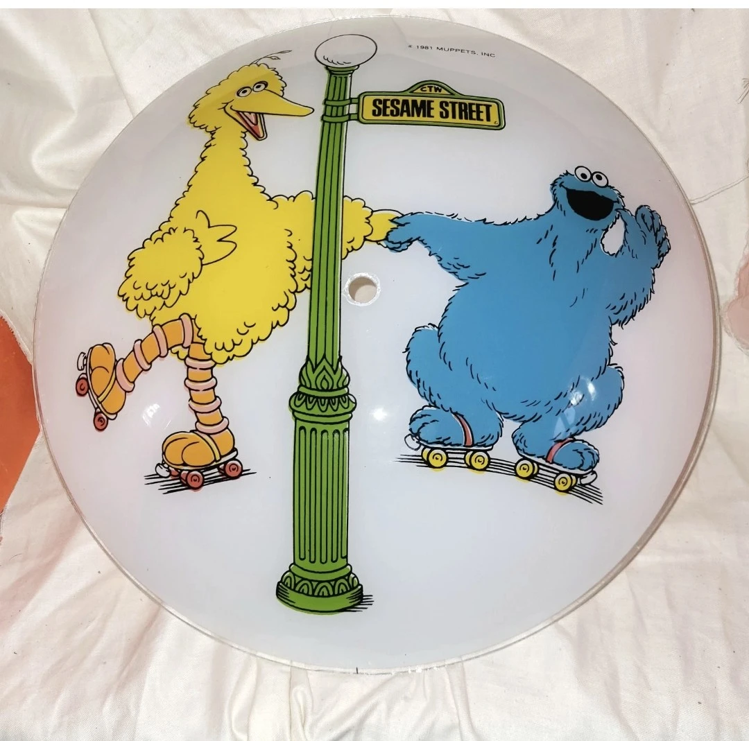 Vintage 1981 Sesame Street Big Bird & Cookie Monster Lamp Shade