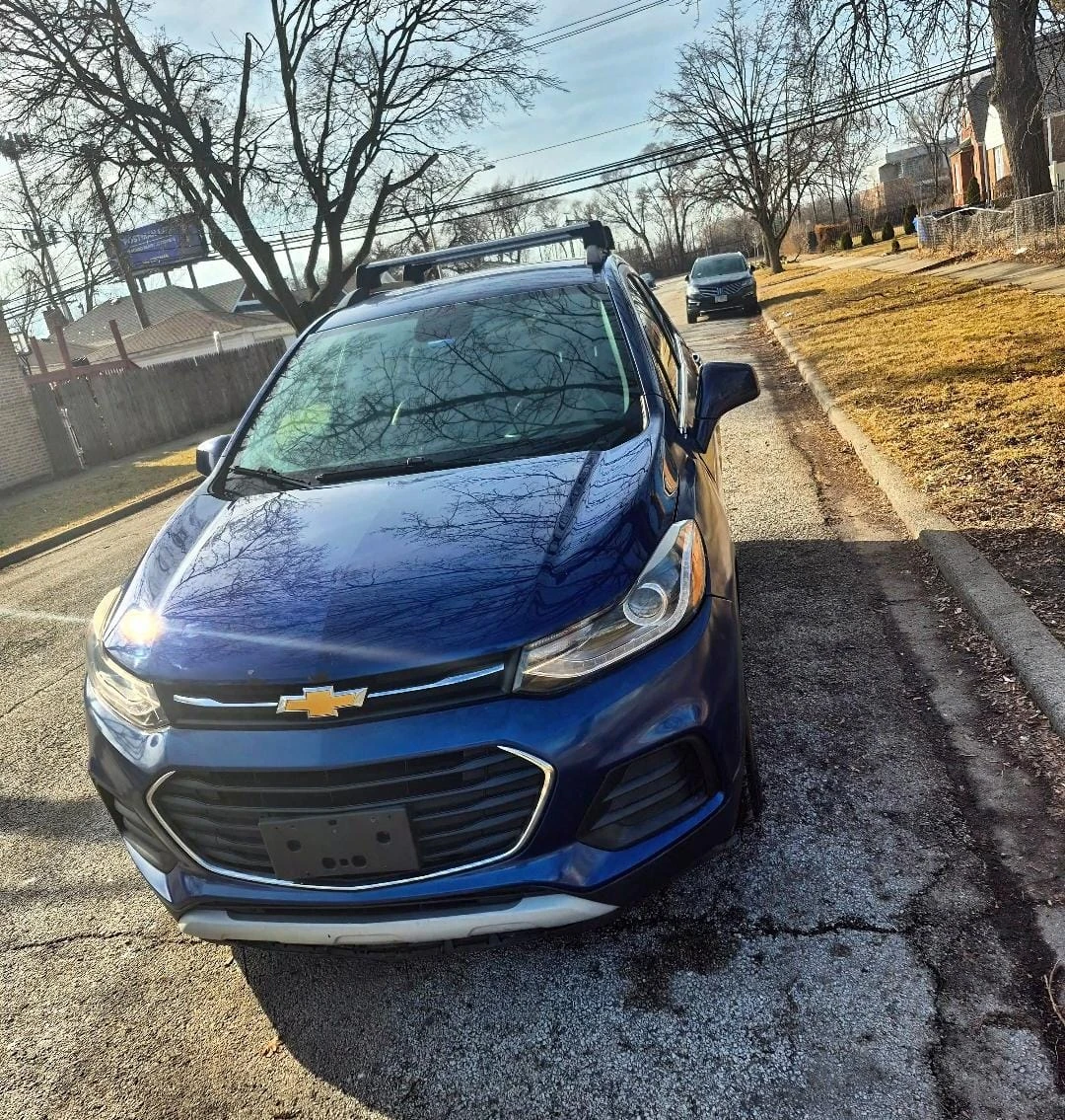 Blue Chevrolet Trax SUV with Roof Rack
