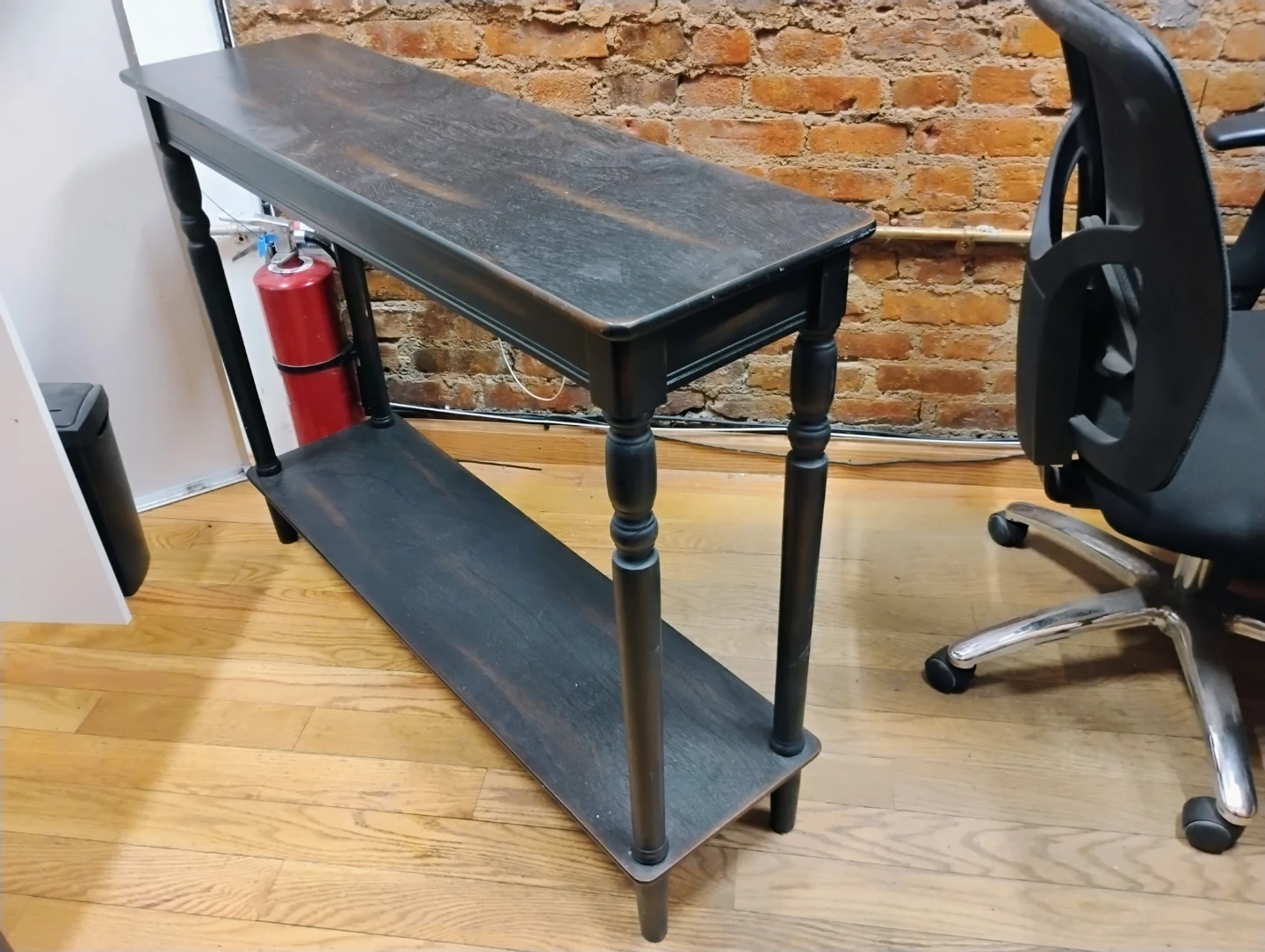 Dark Wood Console Table with Shelf - photo 2
