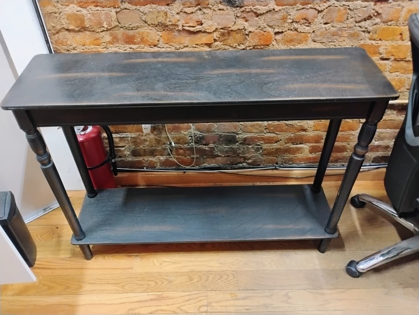 Dark Wood Console Table with Shelf - photo 3