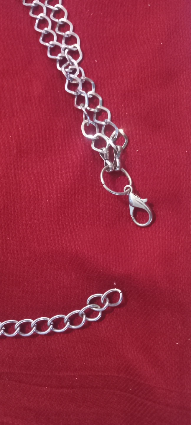 Silver Tone Heart Charm Chain Belt - photo 3