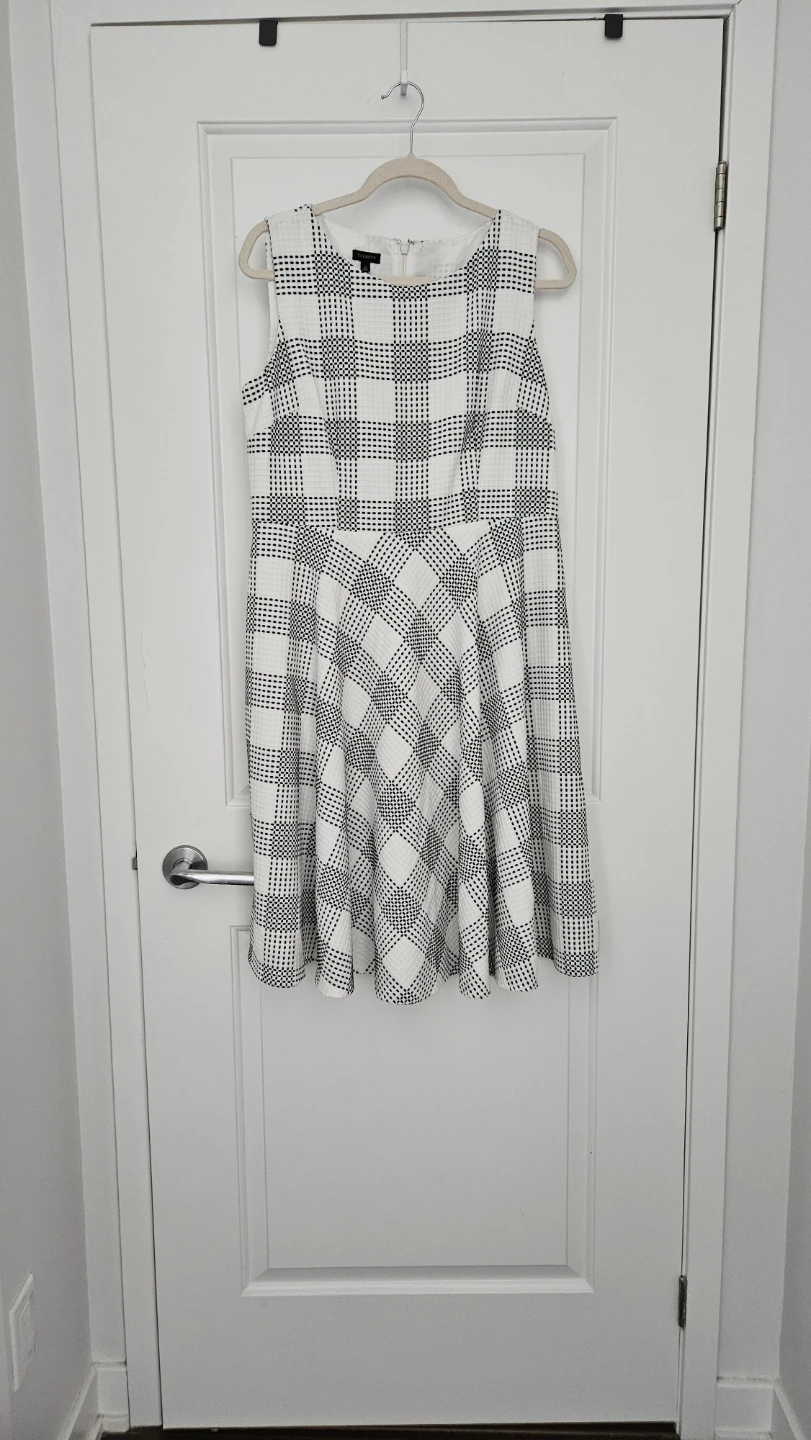 Talbots Women's White & Black Sleeveless Dress, Size 10-12 - photo 4