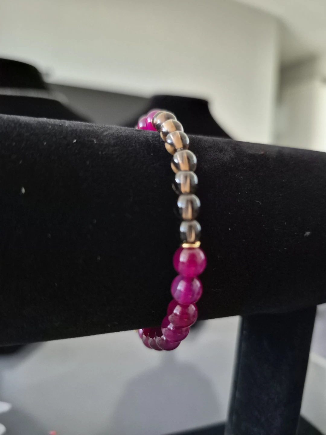 Smokey Quartz and Cherry Crystal Bracelet & Necklace Set - photo 3