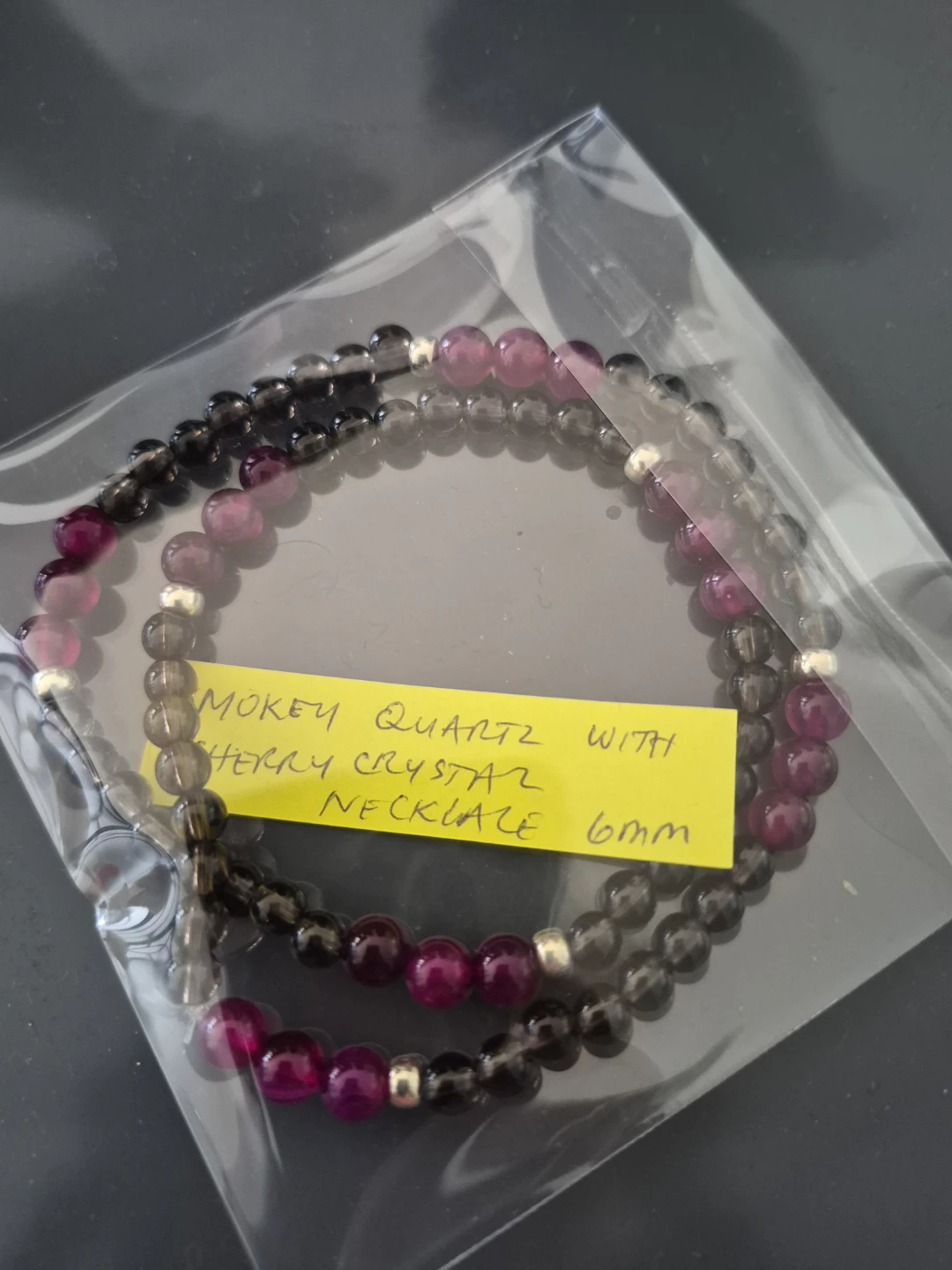 Smokey Quartz and Cherry Crystal Bracelet & Necklace Set - photo 4