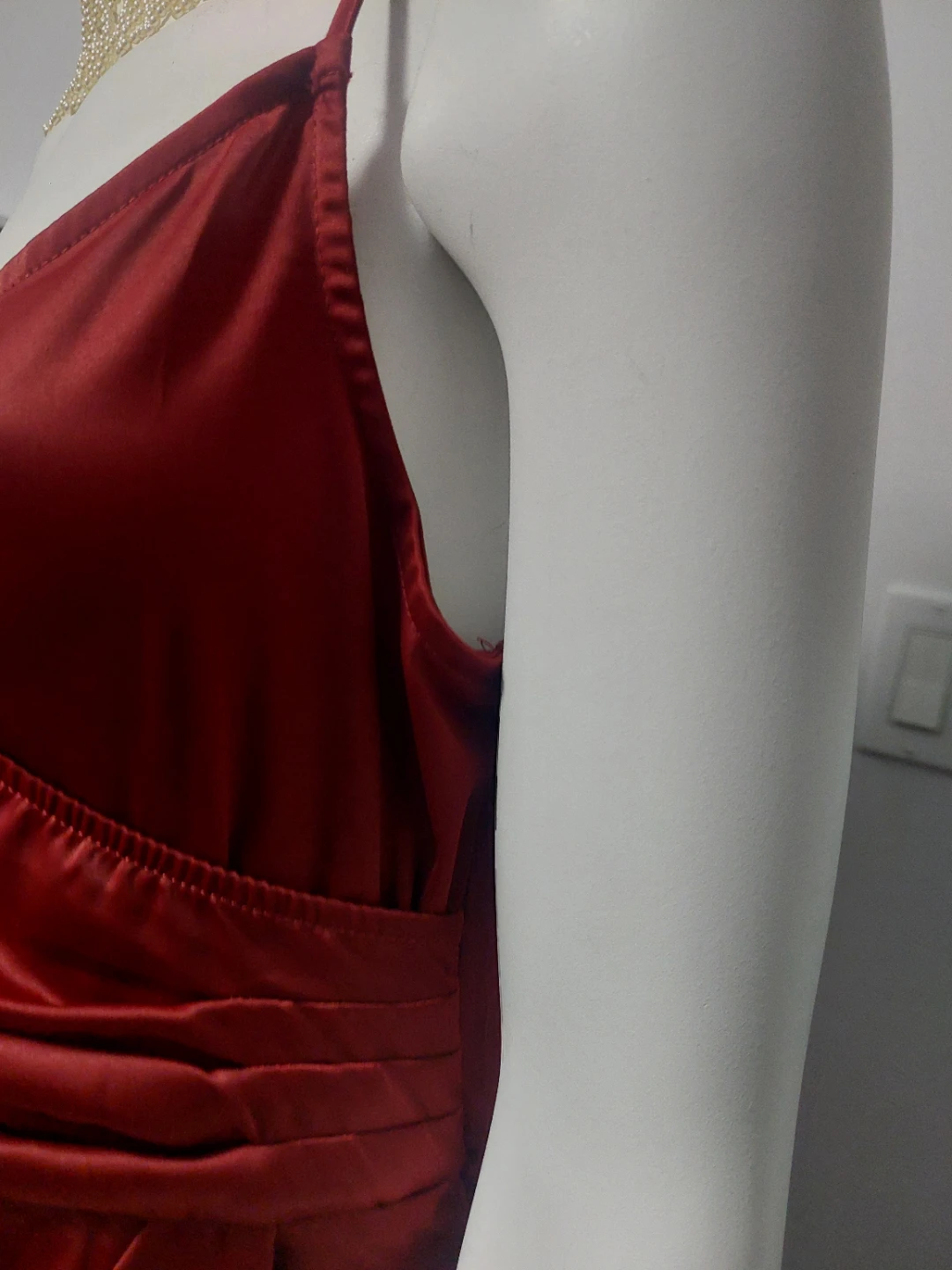 Red One-Sleeve Maxi Dress - photo 4