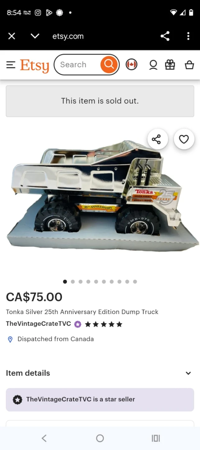 Tonka Silver 25th Anniversary Edition Dump Truck - photo 2