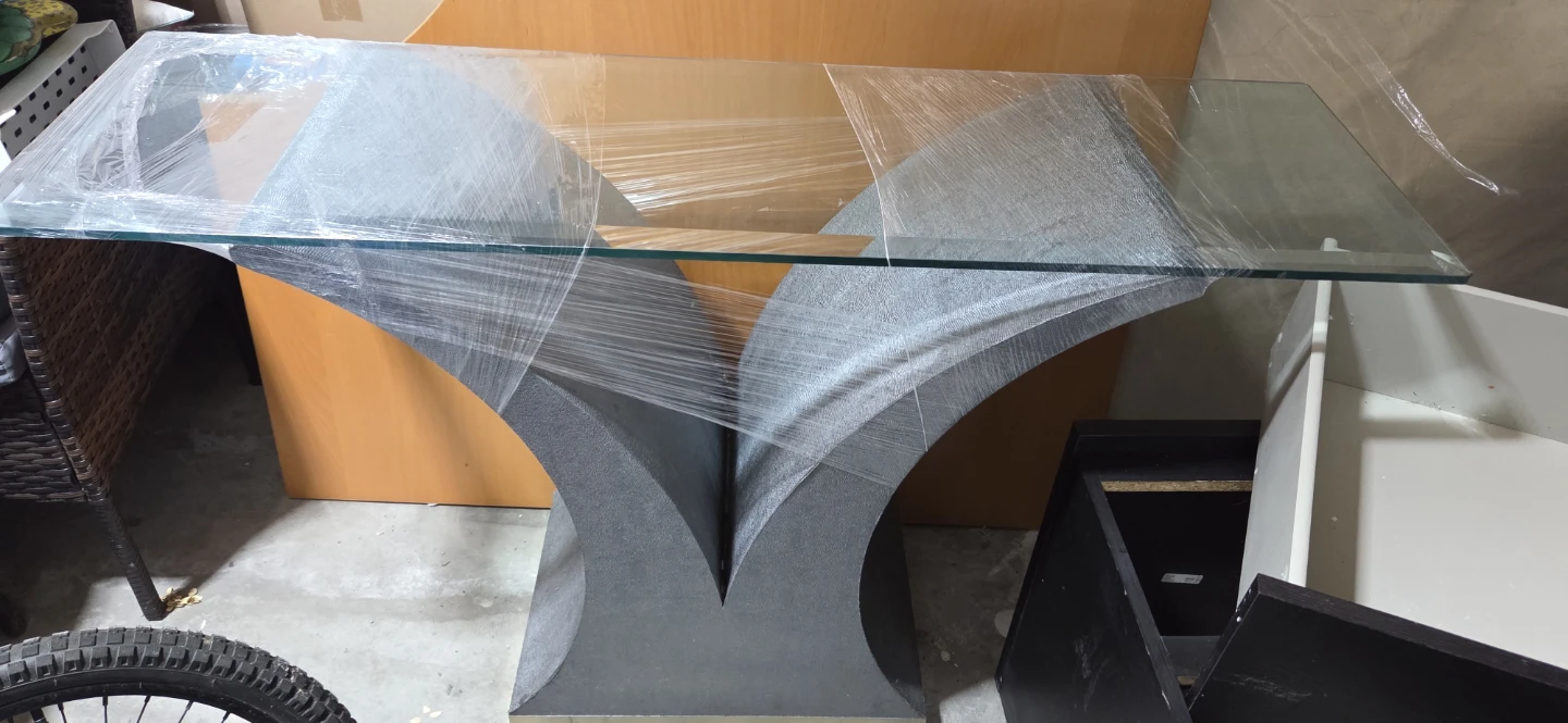 Modern Glass Top Console Table