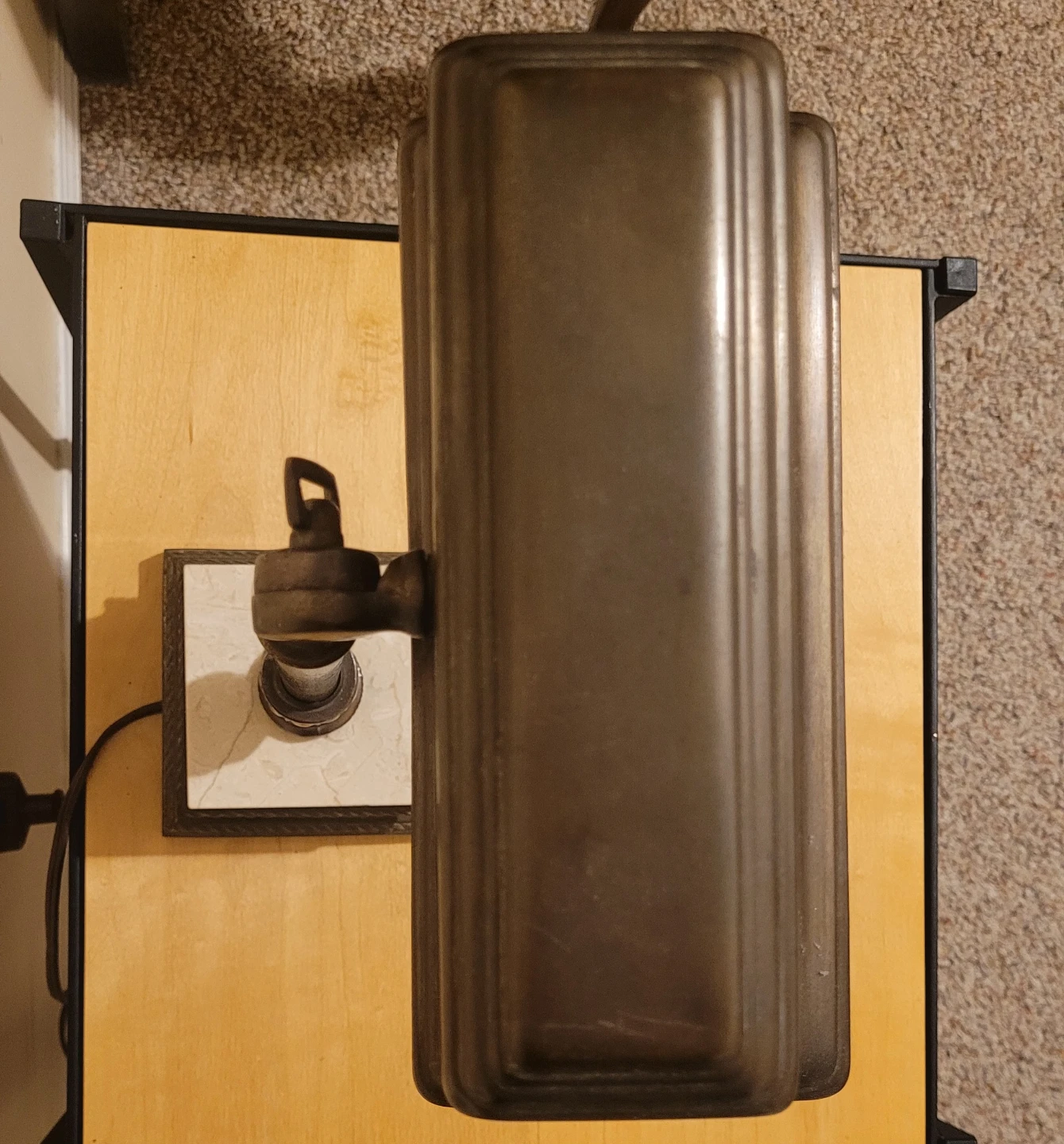 Bronze & Marble Bankers Lamp - photo 5