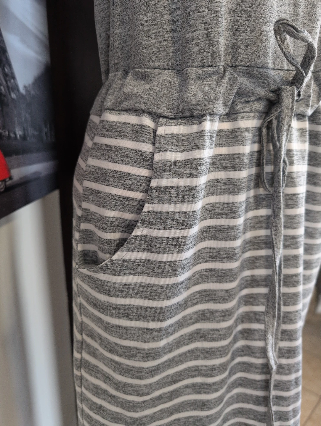 Grey Marled Knit Dress with Embellished Logo and Stripes - photo 4