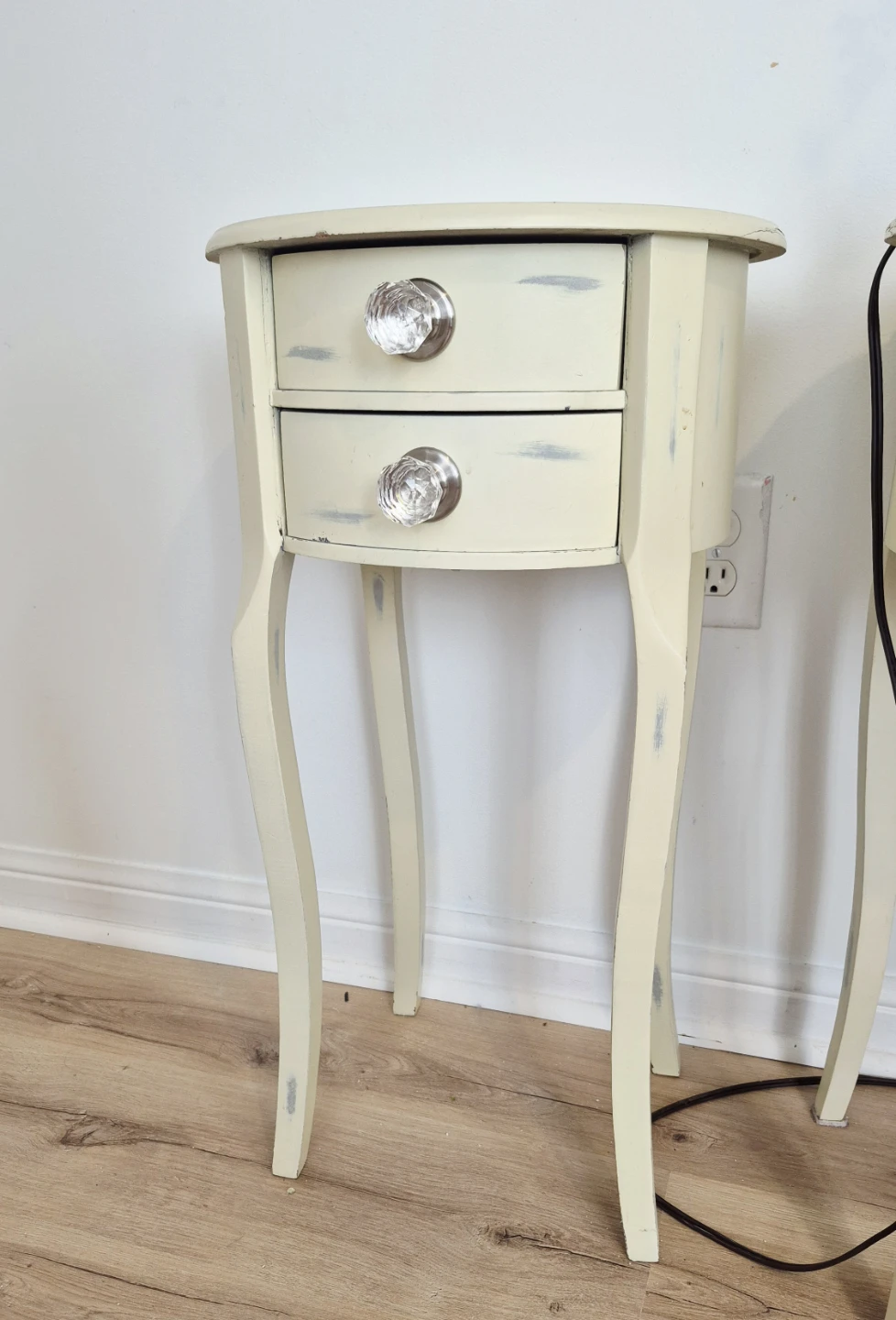 Cream Round Side Table with 2 Drawers - photo 3