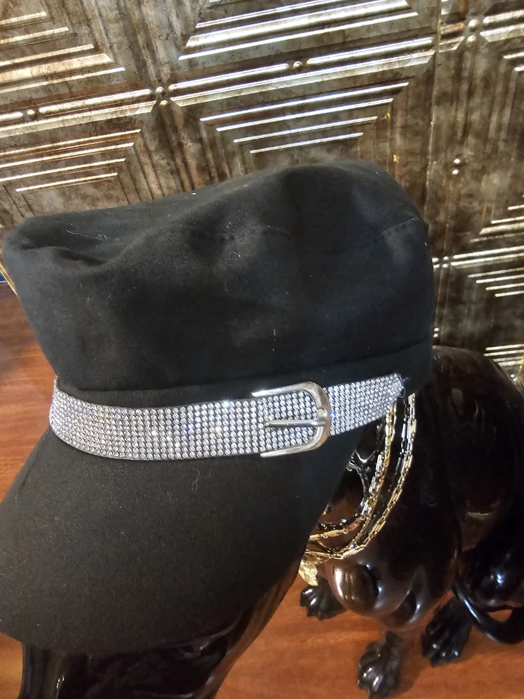 Bought in las vegas   Baker Boy Hat with Rhinestone Band