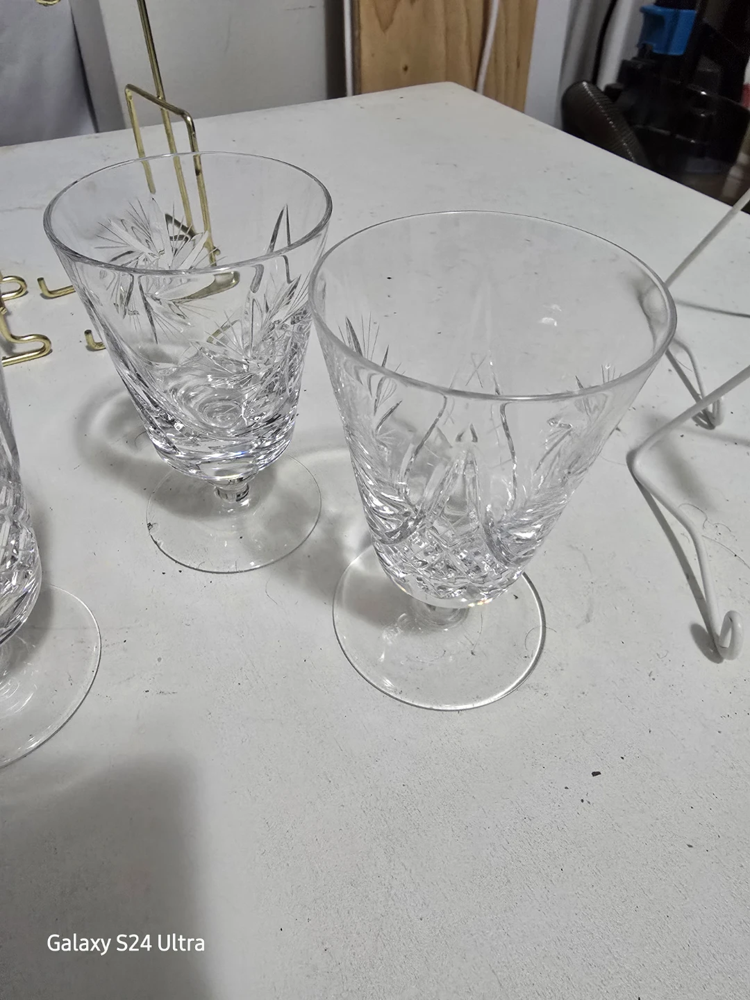 Crystal Glasses Set of 6 - Cut Glass Design