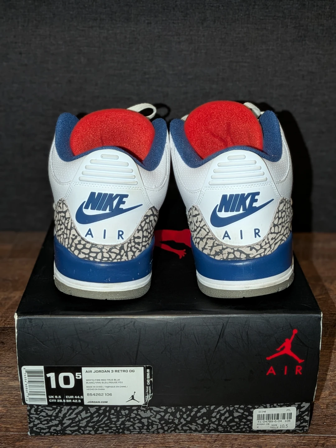 Air Jordan 3 Retro OG 'True Blue' Sneakers - photo 3