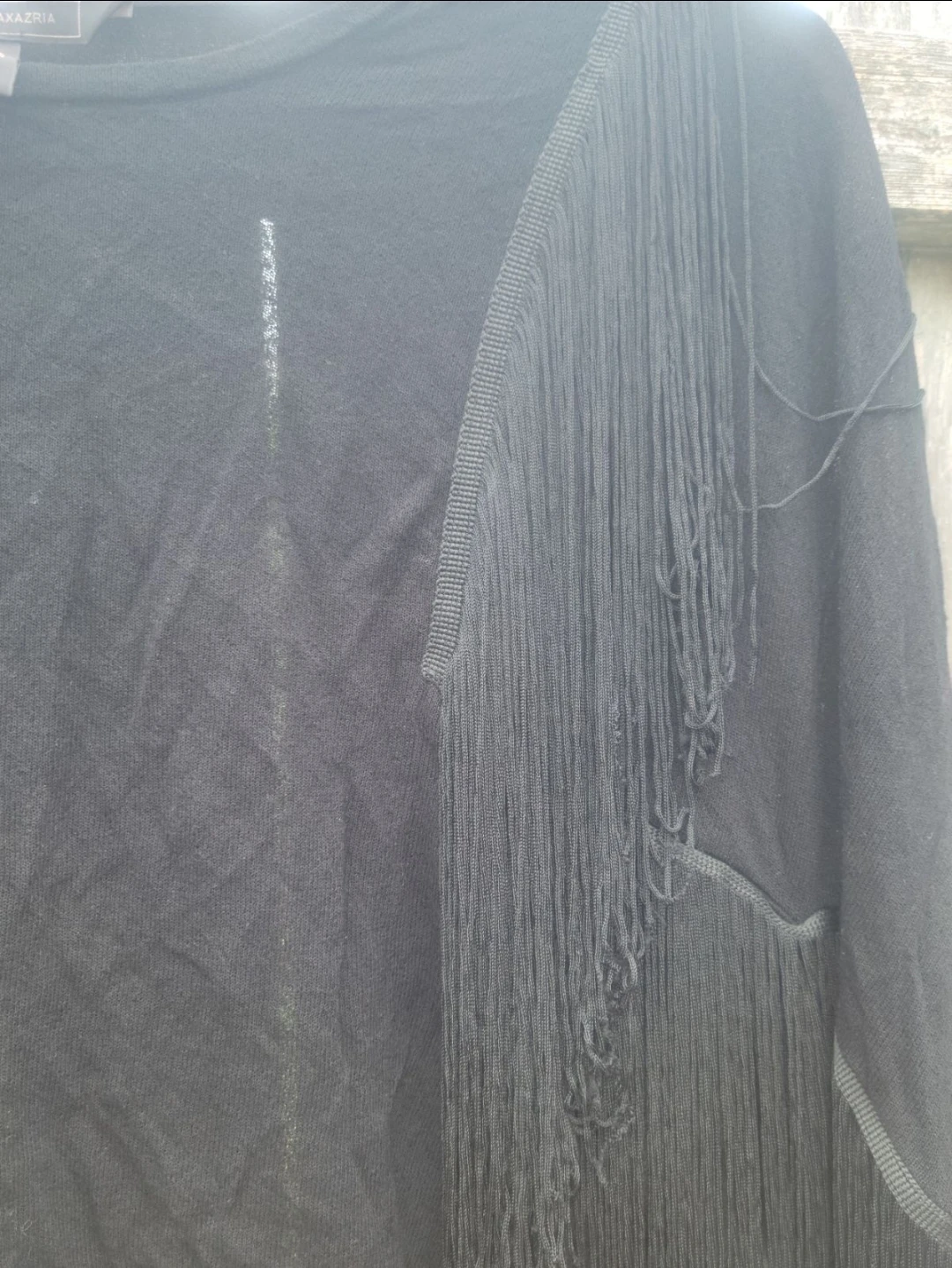 BCBGMAXAZRIA Black Fringe Top OS - photo 2