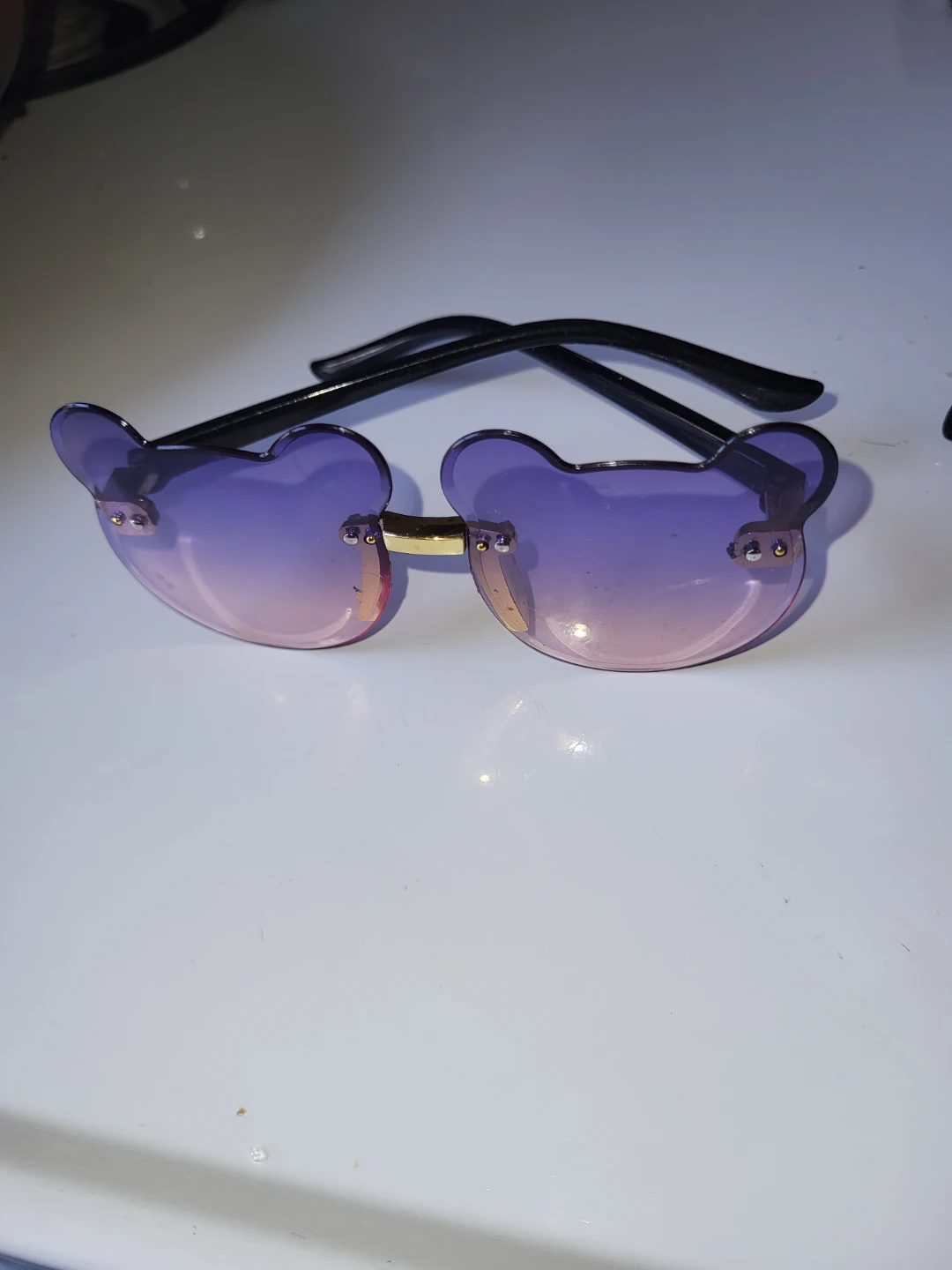 Kids Bear Shape Sunglasses Purple Gradient - photo 2