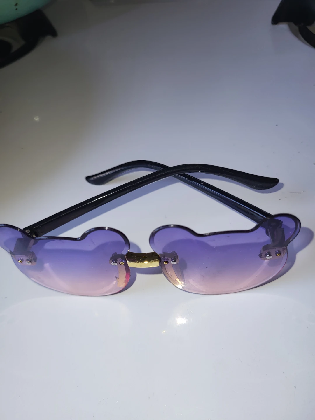 Kids Bear Shape Sunglasses Purple Gradient - photo 3
