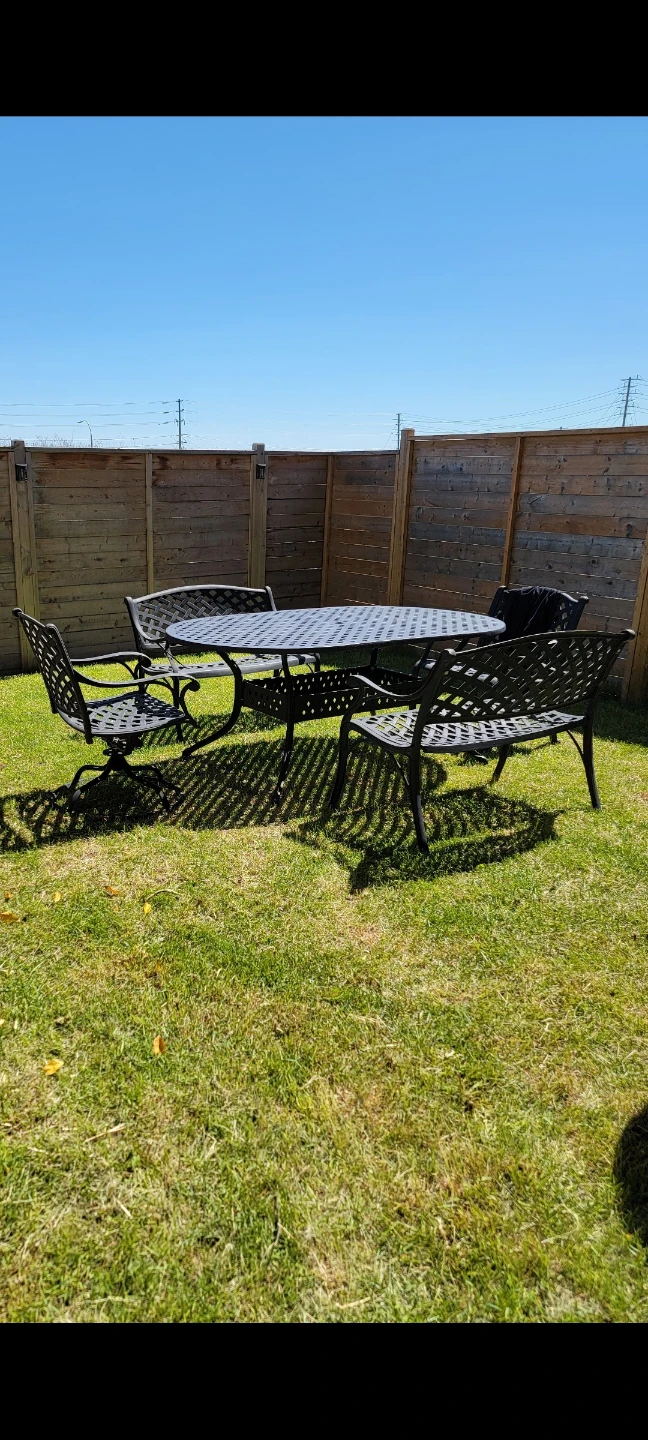 Cast Iron Patio Set - Table  with 3 benches and 2 chairs - photo 2