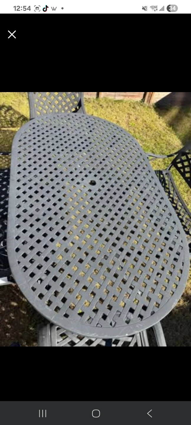 Cast Iron Patio Set - Table  with 3 benches and 2 chairs - photo 4